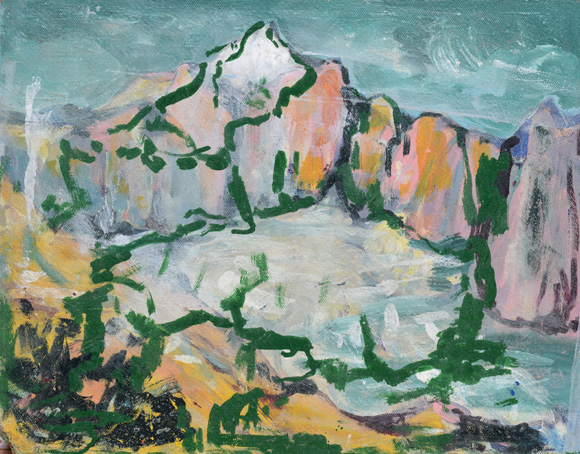Konrad Sommer: Weisshorn,  um 1990, Öl auf Hartfaser, 55,8 x 70,8 cm