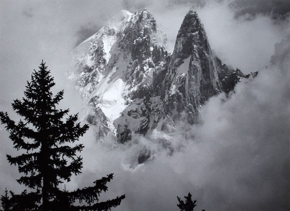 Konrad Sommer: Aiguille Verte, Aiguille du Dru, Schwarzweißfoto, 1965