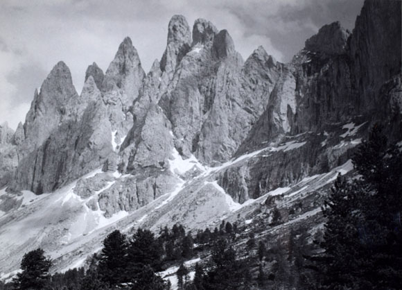 Konrad Sommer: Kleine Fermeda, Dolomiten, Schwarzweißfoto, 1964