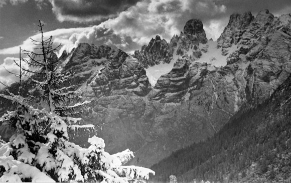Konrad Sommer: Monte Cristallo, Schwarzweißfoto, September 1978